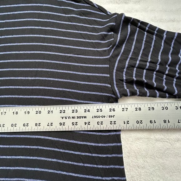 J. Jill Wearever Womens 2X Striped Rayon Stretch Pullover Tunic Top Black Purple - Picture 7 of 8